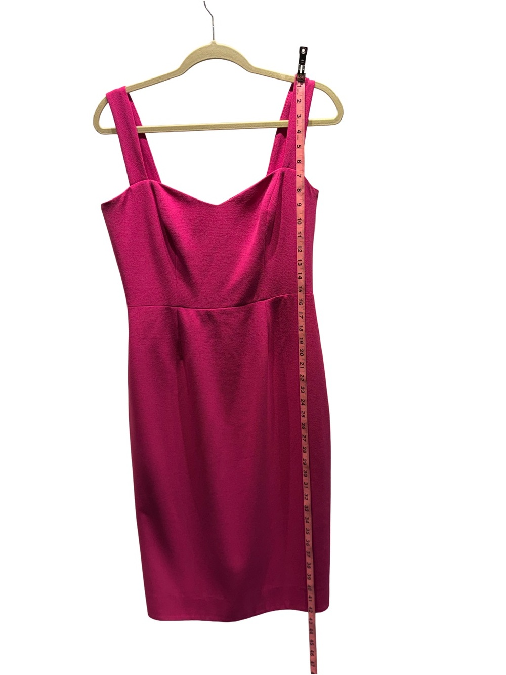 Dress the Population Hot Pink Sleeveless/Strap Sweetheart Neck Sheath Dress - L